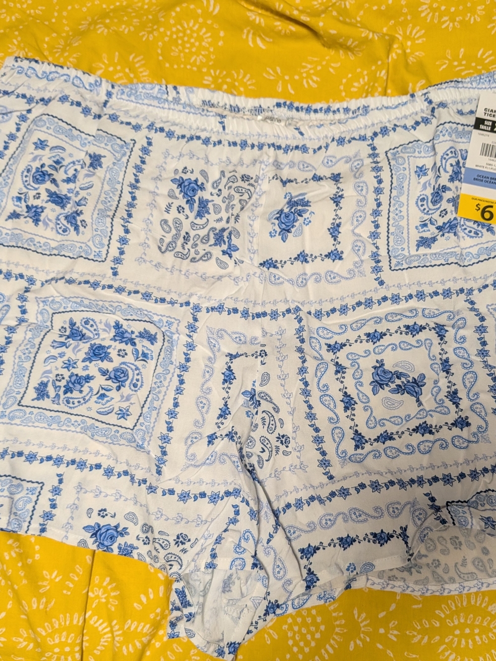 Blue Paisley Print Women's Shorts - Lightweight Summer Style